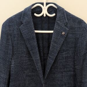 Men's Blue Textured Blazer